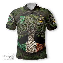 ScotsTee Shop Irish Wentworth Coat of Arms Irish Polo Shirt Family Crest Irish Is My Root Polo Shirt
