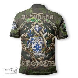 ScotsTee Shop Irish Shanahan or O Shanahan Coat of Arms Irish Polo Shirt Family Crest Irish Is My Root Polo Shirt