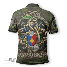 ScotsTee Shop Irish Winch Coat of Arms Irish Polo Shirt Family Crest Irish Is My Root Polo Shirt