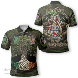 ScotsTee Shop Irish Weston Coat of Arms Irish Polo Shirt Family Crest Irish Is My Root Polo Shirt