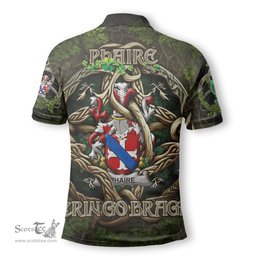 ScotsTee Shop Irish Phaire Coat of Arms Irish Polo Shirt Family Crest Irish Is My Root Polo Shirt