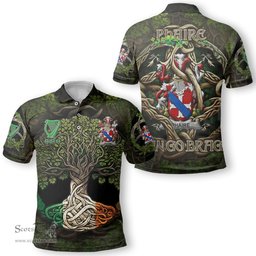 ScotsTee Shop Irish Phaire Coat of Arms Irish Polo Shirt Family Crest Irish Is My Root Polo Shirt
