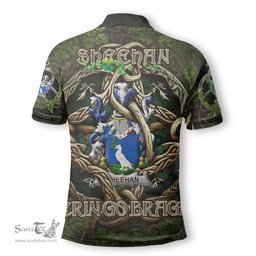 ScotsTee Shop Irish Sheehan or O Sheehan Coat of Arms Irish Polo Shirt Family Crest Irish Is My Root Polo Shirt