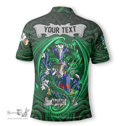 ScotsTee Shop Irish Bareth Coat of Arms Irish Polo Shirt Family Crest Green Dragon Of Ireland Polo Shirt