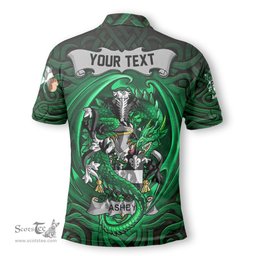 ScotsTee Shop Irish Ashby Coat of Arms Irish Polo Shirt Family Crest Green Dragon Of Ireland Polo Shirt