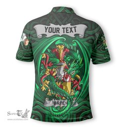 ScotsTee Shop Irish Breen or O Breen Coat of Arms Irish Polo Shirt Family Crest Green Dragon Of Ireland Polo Shirt
