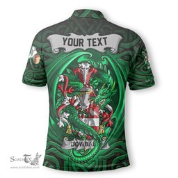 ScotsTee Shop Irish Dowdall Coat of Arms Irish Polo Shirt Family Crest Green Dragon Of Ireland Polo Shirt