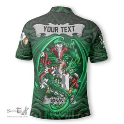 ScotsTee Shop Irish Donovan or O Donovan Coat of Arms Irish Polo Shirt Family Crest Green Dragon Of Ireland Polo Shirt
