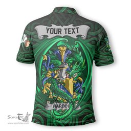 ScotsTee Shop Irish Harding Coat of Arms Irish Polo Shirt Family Crest Green Dragon Of Ireland Polo Shirt
