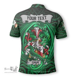 ScotsTee Shop Irish May Coat of Arms Irish Polo Shirt Family Crest Green Dragon Of Ireland Polo Shirt