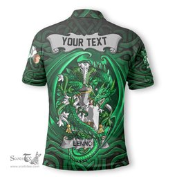 ScotsTee Shop Irish Lennon or O Lennon Coat of Arms Irish Polo Shirt Family Crest Green Dragon Of Ireland Polo Shirt