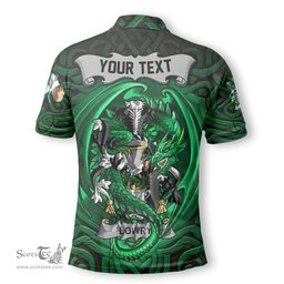 ScotsTee Shop Irish Lowry or Lavery Coat of Arms Irish Polo Shirt Family Crest Green Dragon Of Ireland Polo Shirt