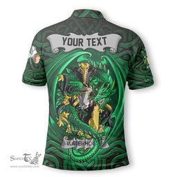 ScotsTee Shop Irish Waterhouse Coat of Arms Irish Polo Shirt Family Crest Green Dragon Of Ireland Polo Shirt