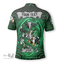ScotsTee Shop Irish Roe Coat of Arms Irish Polo Shirt Family Crest Green Dragon Of Ireland Polo Shirt