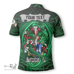 ScotsTee Shop Irish Wybrants Coat of Arms Irish Polo Shirt Family Crest Green Dragon Of Ireland Polo Shirt