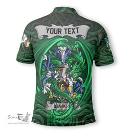 ScotsTee Shop Irish Seward Coat of Arms Irish Polo Shirt Family Crest Green Dragon Of Ireland Polo Shirt