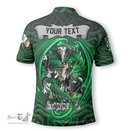 ScotsTee Shop Irish Westropp Coat of Arms Irish Polo Shirt Family Crest Green Dragon Of Ireland Polo Shirt
