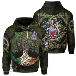 ScotsTee Shop Irish Aldborough Coat of Arms Irish Hoodie Family Crest Irish Is My Root Hoodie