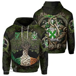 ScotsTee Shop Irish Ancketill Coat of Arms Irish Hoodie Family Crest Irish Is My Root Hoodie
