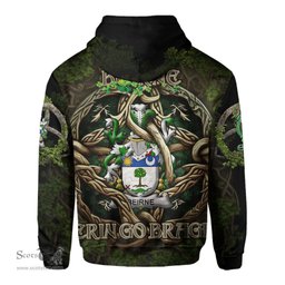 ScotsTee Shop Irish Beirne or O Beirne Coat of Arms Irish Hoodie Family Crest Irish Is My Root Hoodie