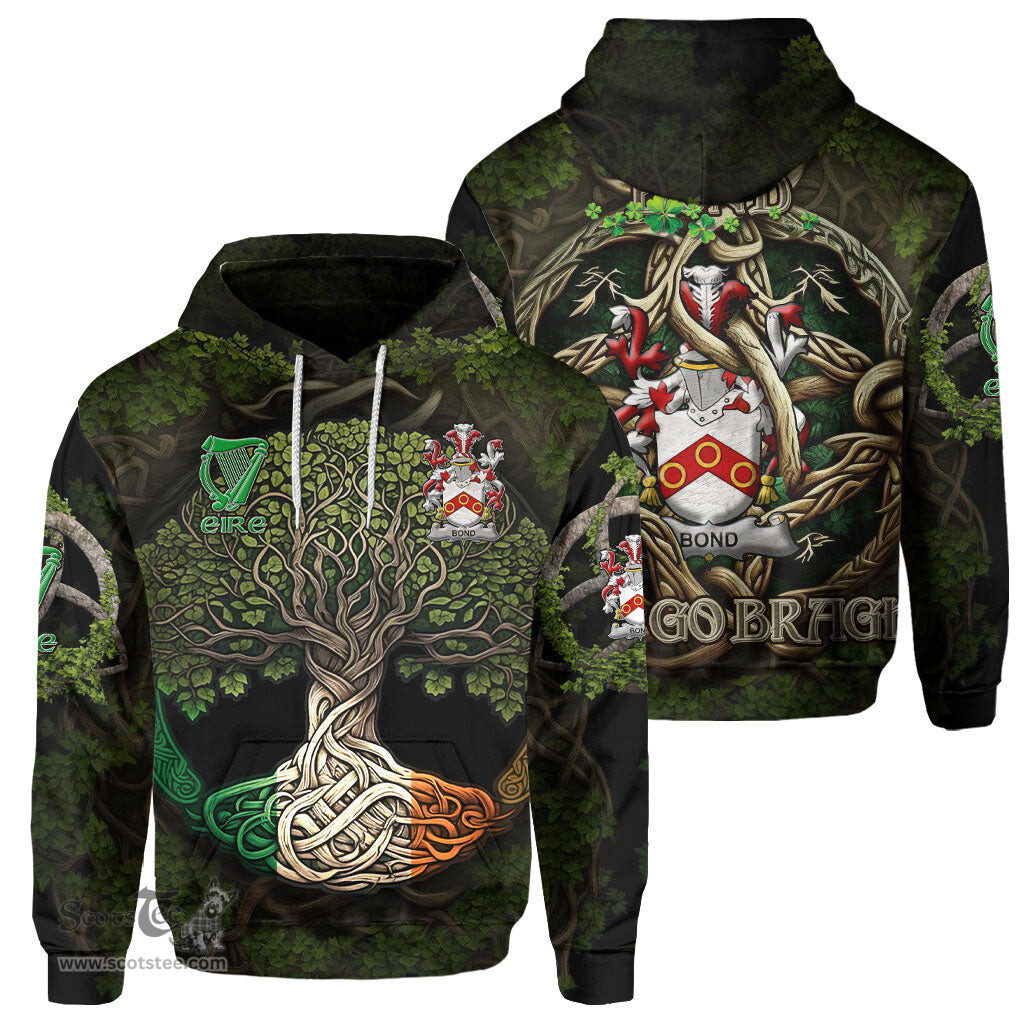 ScotsTee Shop Irish Bond Coat of Arms Irish Hoodie Family Crest Irish Is My Root Hoodie