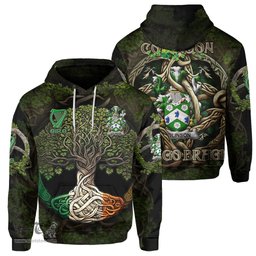 ScotsTee Shop Irish Colinson Coat of Arms Irish Hoodie Family Crest Irish Is My Root Hoodie