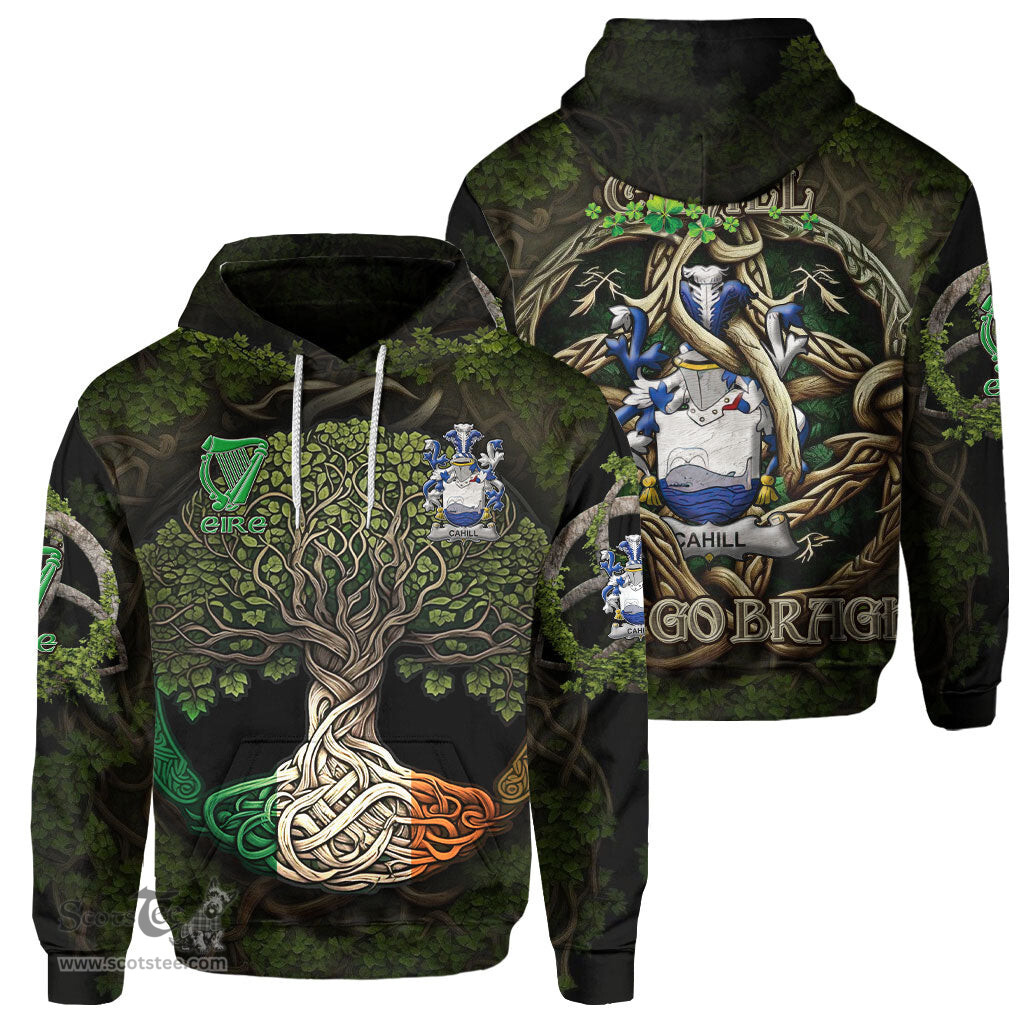 ScotsTee Shop Irish Cahill or O Cahill Coat of Arms Irish Hoodie Family Crest Irish Is My Root Hoodie