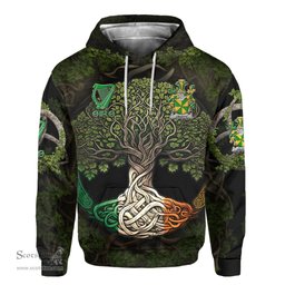 ScotsTee Shop Irish Crotty or O Crotty Coat of Arms Irish Hoodie Family Crest Irish Is My Root Hoodie