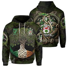 ScotsTee Shop Irish Flannery or O Flannery Coat of Arms Irish Hoodie Family Crest Irish Is My Root Hoodie