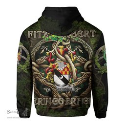 ScotsTee Shop Irish Fitz Herbert Coat of Arms Irish Hoodie Family Crest Irish Is My Root Hoodie