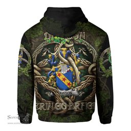 ScotsTee Shop Irish Dawson Coat of Arms Irish Hoodie Family Crest Irish Is My Root Hoodie