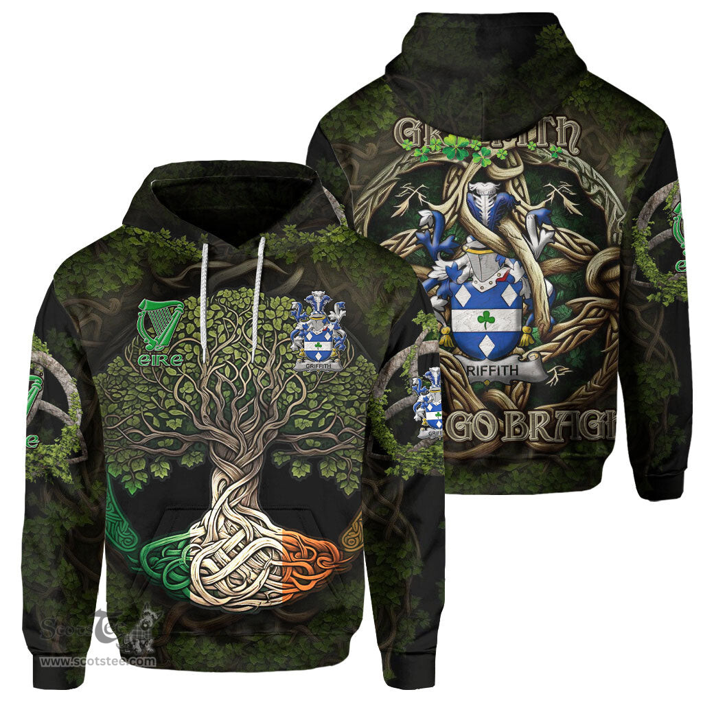 ScotsTee Shop Irish Griffith Coat of Arms Irish Hoodie Family Crest Irish Is My Root Hoodie
