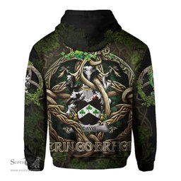 ScotsTee Shop Irish Davis Coat of Arms Irish Hoodie Family Crest Irish Is My Root Hoodie
