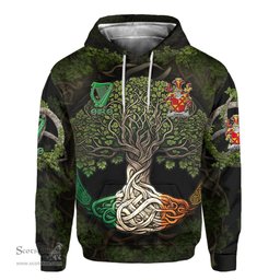 ScotsTee Shop Irish Ewing Coat of Arms Irish Hoodie Family Crest Irish Is My Root Hoodie