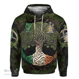 ScotsTee Shop Irish Exham Coat of Arms Irish Hoodie Family Crest Irish Is My Root Hoodie
