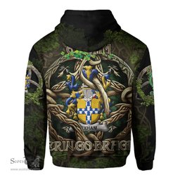 ScotsTee Shop Irish Exham Coat of Arms Irish Hoodie Family Crest Irish Is My Root Hoodie