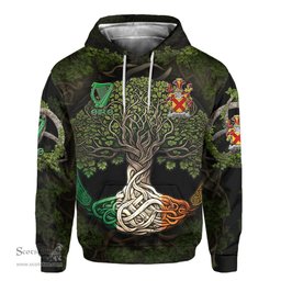ScotsTee Shop Irish Eustace Coat of Arms Irish Hoodie Family Crest Irish Is My Root Hoodie