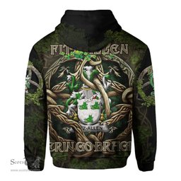 ScotsTee Shop Irish Fitz Allen Coat of Arms Irish Hoodie Family Crest Irish Is My Root Hoodie