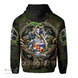 ScotsTee Shop Irish Leigh or McLaeghis Coat of Arms Irish Hoodie Family Crest Irish Is My Root Hoodie
