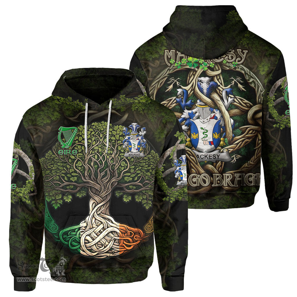 ScotsTee Shop Irish Mackesy Coat of Arms Irish Hoodie Family Crest Irish Is My Root Hoodie