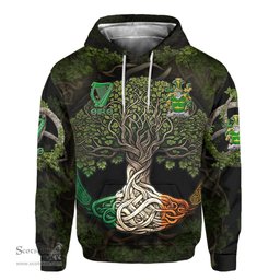 ScotsTee Shop Irish McCain or O Kane Coat of Arms Irish Hoodie Family Crest Irish Is My Root Hoodie