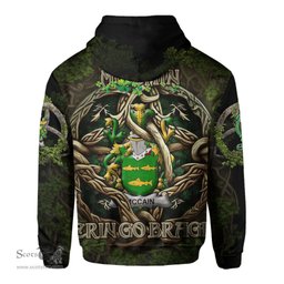 ScotsTee Shop Irish McCain or O Kane Coat of Arms Irish Hoodie Family Crest Irish Is My Root Hoodie