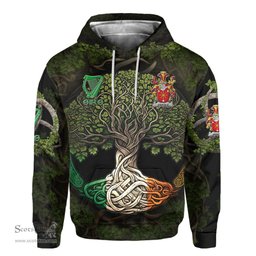 ScotsTee Shop Irish Harold or Harrell Coat of Arms Irish Hoodie Family Crest Irish Is My Root Hoodie