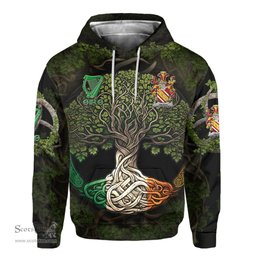 ScotsTee Shop Irish Heath Coat of Arms Irish Hoodie Family Crest Irish Is My Root Hoodie