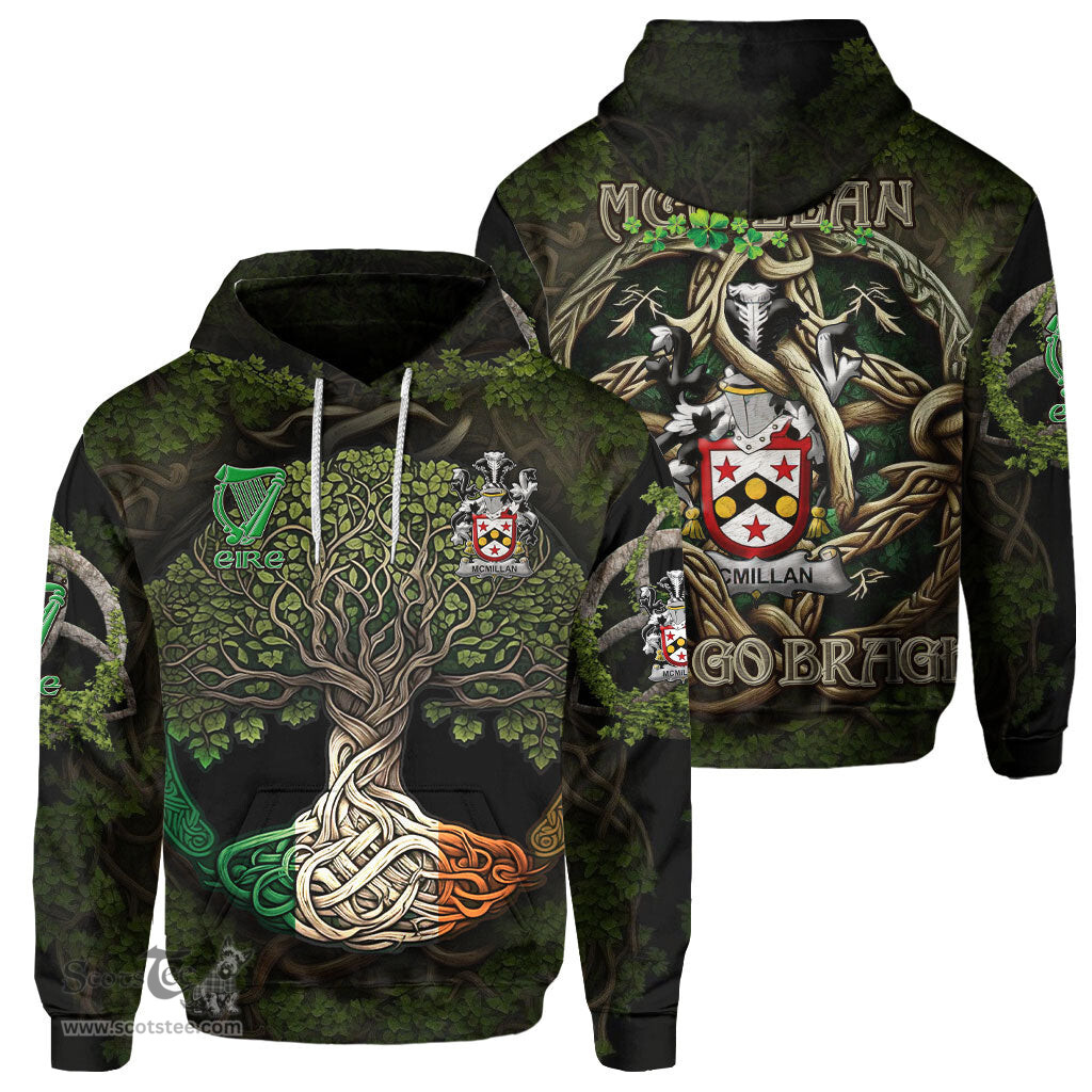 ScotsTee Shop Irish McMillan Coat of Arms Irish Hoodie Family Crest Irish Is My Root Hoodie