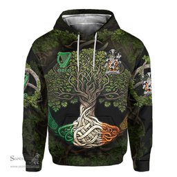 ScotsTee Shop Irish Harper Coat of Arms Irish Hoodie Family Crest Irish Is My Root Hoodie
