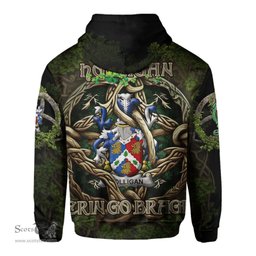 ScotsTee Shop Irish Holligan or O Halligan Coat of Arms Irish Hoodie Family Crest Irish Is My Root Hoodie
