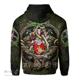 ScotsTee Shop Irish Mohun or Mohan Coat of Arms Irish Hoodie Family Crest Irish Is My Root Hoodie