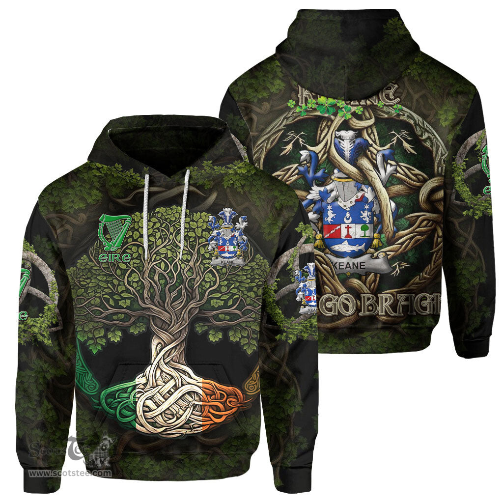 ScotsTee Shop Irish Keane or O Cahan Coat of Arms Irish Hoodie Family Crest Irish Is My Root Hoodie