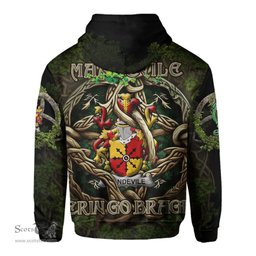 ScotsTee Shop Irish Mandevile Coat of Arms Irish Hoodie Family Crest Irish Is My Root Hoodie